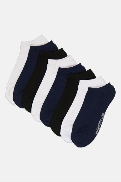 Ben Sherman Men 8 Pairs Brand Logo Ankle Cut Socks, Multicolor