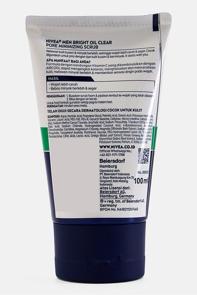 NIVEA Men Bright Oil Clear Pore Minimizing Scrub 100 ml
