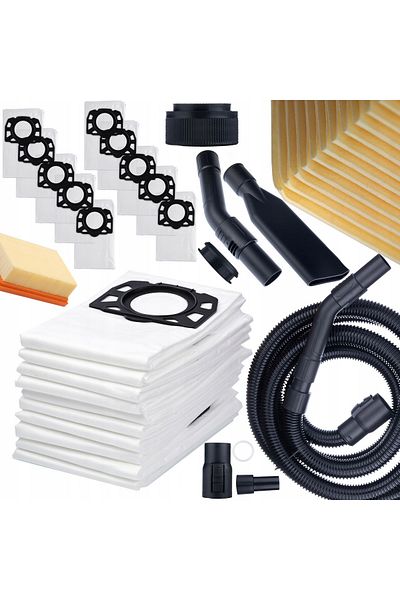 Rosfix 10 Worków + filtr do odkurzacza Kärcher WD6 WD4 WD5 MV4 + Wąż / Rura do odkurzacza Kärcher 4m
