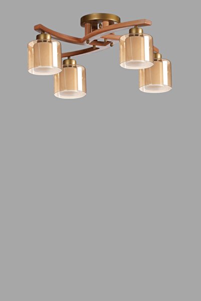 Lumexx WESTON 4 LÜ NATUREL ÇİFT CAMLI PLOFONYER AVİZE