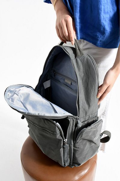 Çanta Sepetim Waterproof Imported Crinkle Fabric School Business and Travel Backpack with Laptop Compartment