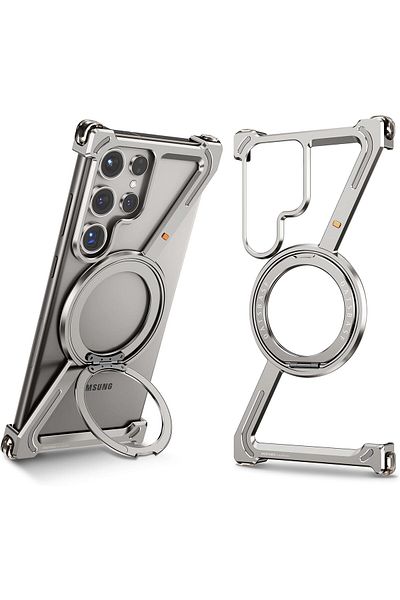 Generic Z Case for Samsung Galaxy S24 Ultra with Magsafe Kickstand 360° Rotatable Bezelless Metal