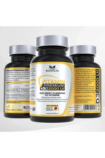 Boost4Life Food supplement, Vitamin PREMIUM D3, 2000 IU, Boost4Life, MGCaps®, 60 capsules