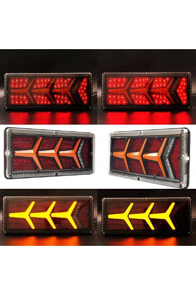 BGRJ Automotive Rear taillights B1066, triple LED, 5 functions, dynamic signaling, 12-24V