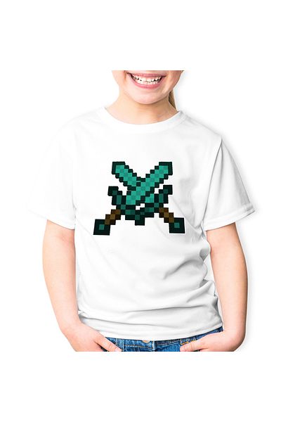 OEM Tricou copii Two Diamond Swords Minecraft