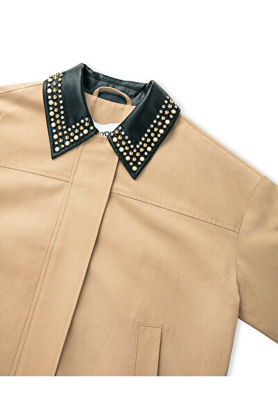 İpekyol Faux Leather Collar Coat