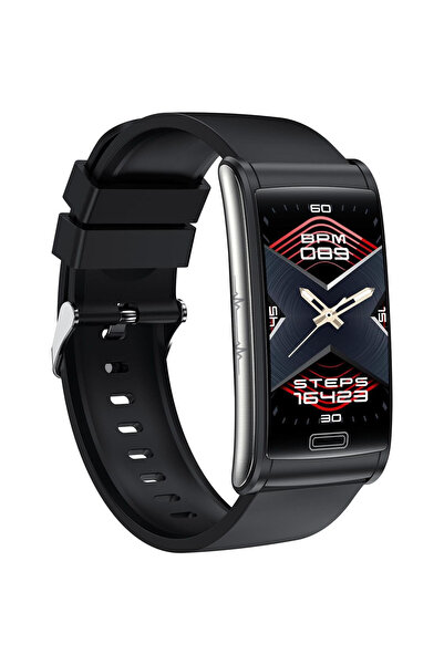 Smart Vibe Βραχιόλι γυμναστικής και Smartwatch E6™ WATCH 3D UltraSlim, Fitness Tracker 24/7, Μαύρο