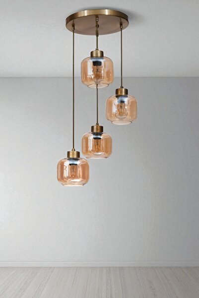 Lumexx PARLA 4 LÜ TEPSİLİ ESKİTME BAL CAMLI SARKIT