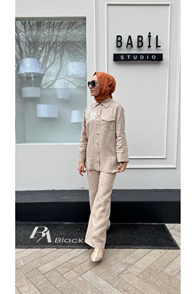 Venöve Rayla Keten Takım 25ssgom0013 Bej