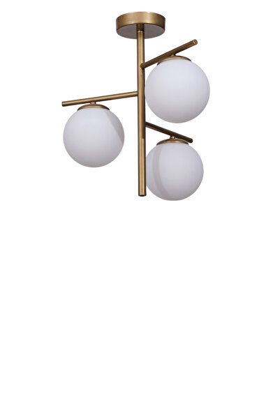 Lumexx TERRA 3 LÜ ESKİTME BEYAZ CAMLI PLAFONYER AVİZE