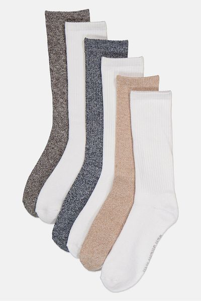 Ben Sherman Men 6 Pairs Brand Logo Crew Cut Socks, Multicolor