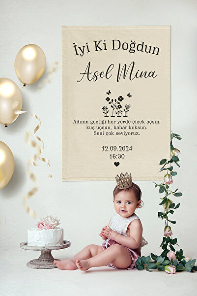 Ulu Home Doğum Günü İsimli Kişiye Özel Duvar Örtü Halısı Birthday | %100 Pamu...