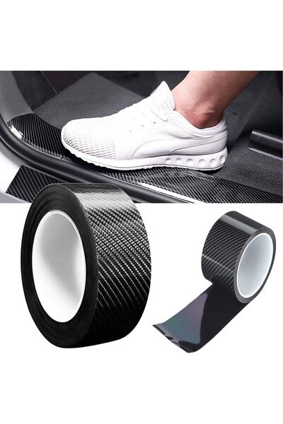 Yelajoy واقيات حواف أبواب السيارة، واقي عتبة الباب، غلاف من الفينيل من ألياف الكربون 5D، عالمي لمعظم السيارات