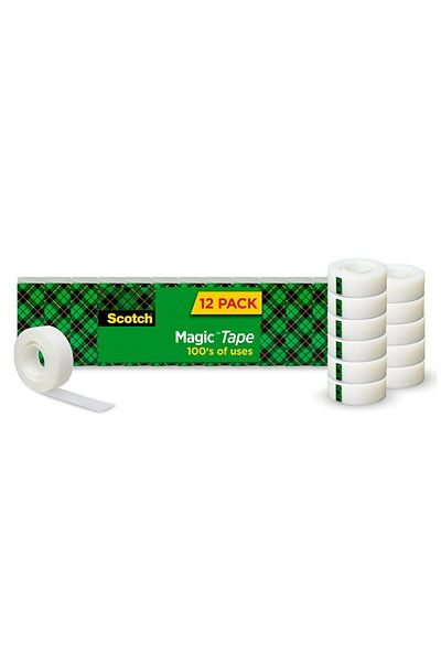 Scotch Magic Tape in Box 3/4 x 1299 in (19mm x 33m), 1 roll/box - 12 rolls/pack | Invisible | Remova