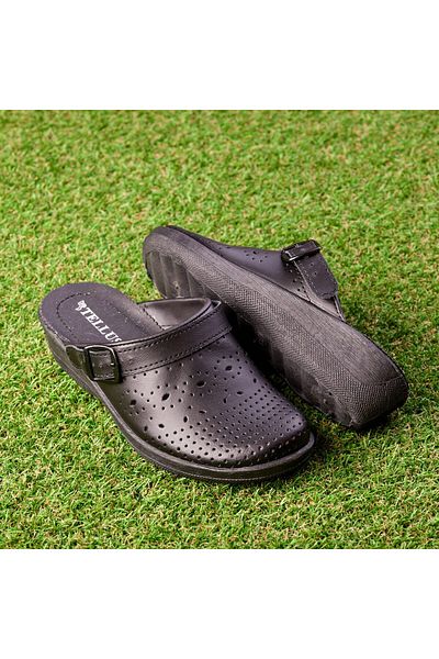 Tellus Leather medical clogs “Tellus” 51-08/03, Black - 41