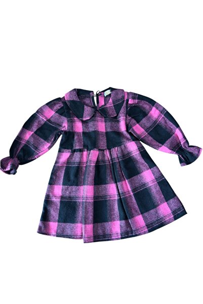 Kamex Rochie cu guler pentru bebeluși cu mâneci lungi cu volane cu model de z...