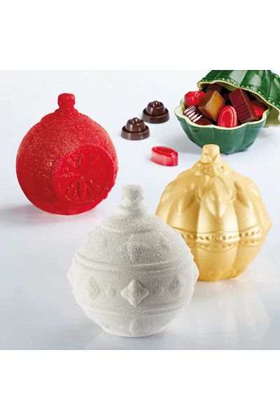 Pavoni Set of 3 chocolate molds, Christmas balls, Xmas Balls