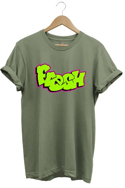 WİDİ Μπλουζάκι με τυπωμένο γράμμα Fresh Graffiti Neon 100% βαμβακερό Unisex Regular Fit