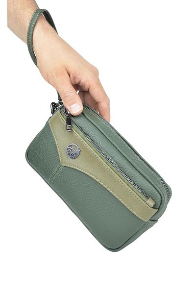en deri Men's Card Holder Hand and Bracelet Belt Portfolio Hand Bag