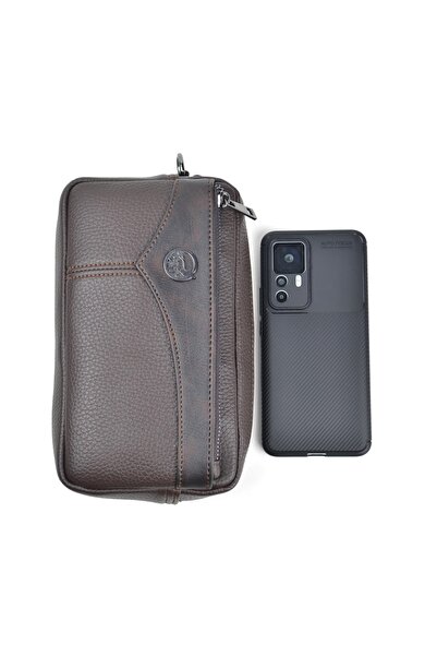 en deri Мъжка чанта за карти с каишка за ръка и колан