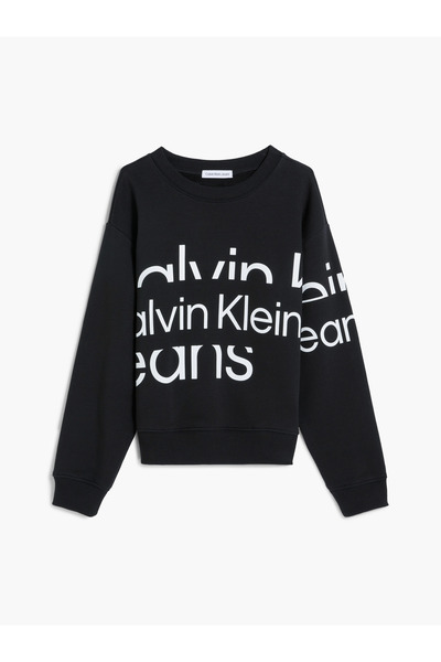 Calvin Klein BLOWN UP LOGO SWEATS Erkek Siyah Sweatshirt