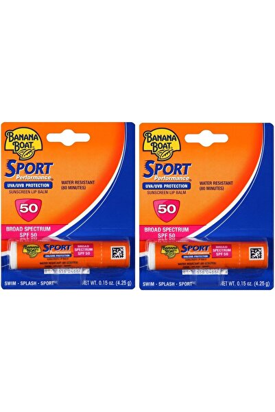 Banana Boat مرطب شفاه رياضي بعامل حماية من الشمس 50 (عبوة من قطعتين)