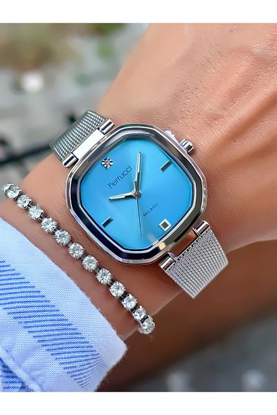 Ferrucci Steel Mesh Cord Women's Wristwatch 3 Atm Waterproof with 2 Years Warranty Mechanism