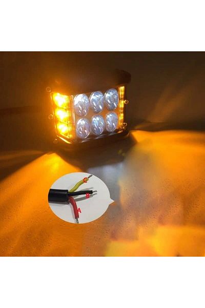 BGRJ Automotive Bicolor LED projector, Off Road, white and yellow strobe, 45W, spot light angle 30°