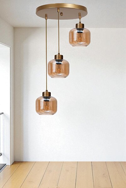 Lumexx PARLA 3 LÜ TEPSİLİ ESKİTME BAL CAMLI SARKIT