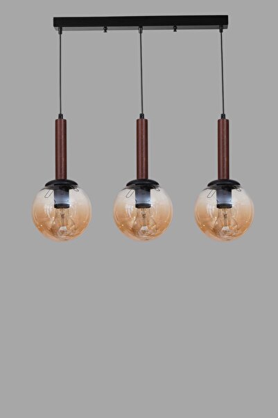 Lumexx IŞIL 3 LÜ SIRALI CEVİZ BAL CAMLI SARKIT