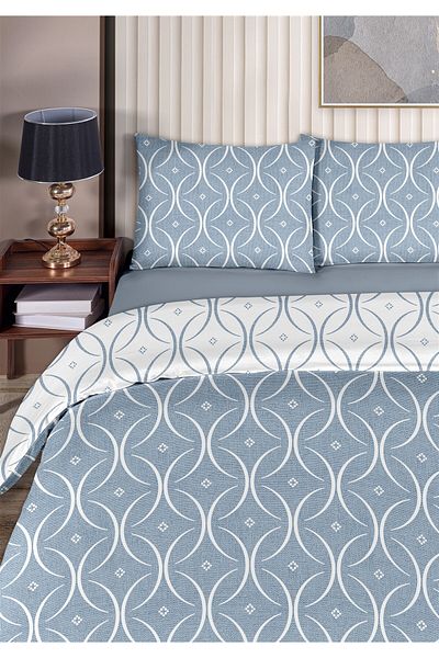 Evim Focus 100% Cotton Akfil Cotton Single Duvet Cover Set 160X220Cm Light Indigo