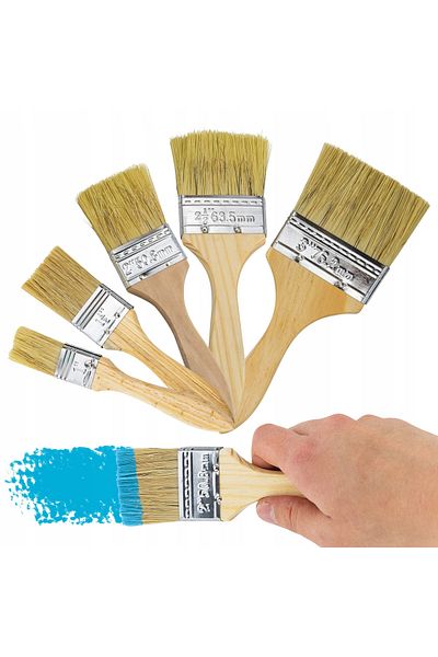 Rosfix Zestaw pędzli malarskich 5 sztuk 1" 1,5" 2" 2,5" 3" synthetic do ścian i mebli