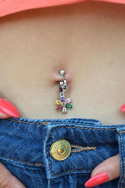 Sacce Scarves&Accessories Colored Flower Figured Holeless Navel Piercing