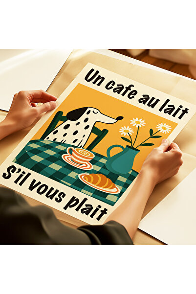 ARTHOUSECOLLECTIVE Poster de epocă - Cafea și croissant - 6 - Poster fără încadrare în dimensiuni de pictură