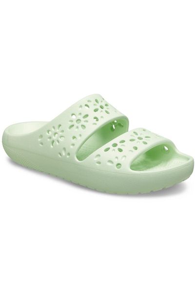Crocs Classic Floral Cut-out Sandal Slippers 39-40 Eu - M7/w9 Us Green - Jade Tint