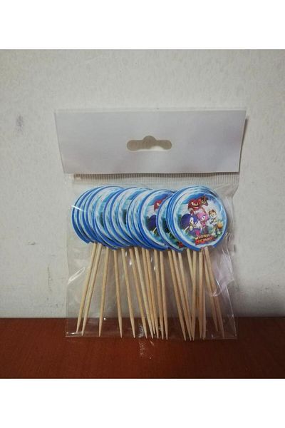AKTEZ-EL 10 Pieces 3 Pack Sonic Themed Toothpicks
