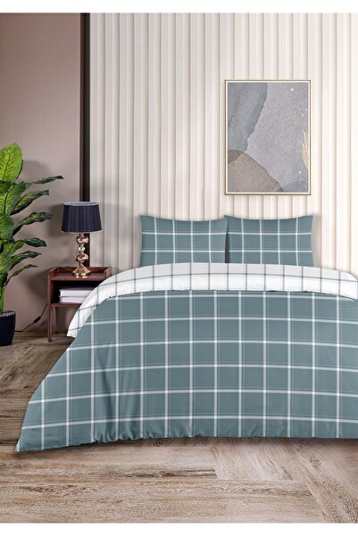 Evim Tual 100% Cotton Akfil Cotton Double Duvet Cover Set 200X220Cm Dark Indigo