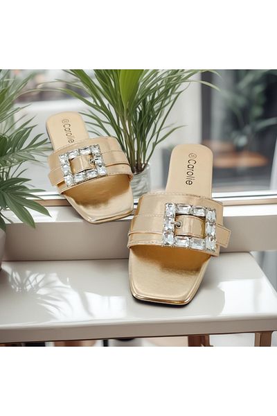 OEM Versatile women's slippers with decorative crystal applications, for summer, light and cool, F23