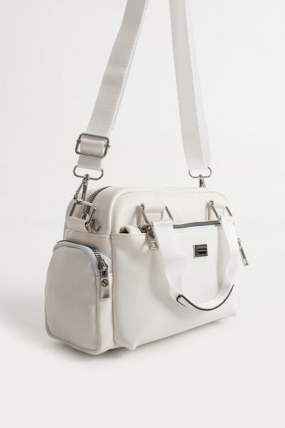 Paul Brand Women's Multi-Eye White Water Resistant Adjustable Cross Strap Hand and Shoulder Bag Pbs1422