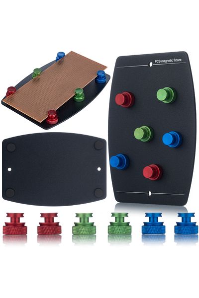 Rosfix Metalowy magnetyczny uchwyt montażowy do lutowania płyt PCB (płytka + 6x magnes)