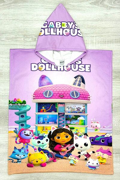 DeKuBaby New Season 100% Cotton Cartoon Character Patterned Hooded Children's Poncho Bathrobe (Beach - Pool - Bathroom)