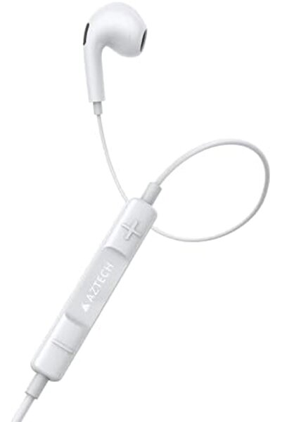 Aztech سماعات SuperSonic Type C - سماعات أذن سلكية بمنفذ USB-C مع ميكروفون وتحكم في مستوى الصوت وإلغاء الضوضاء