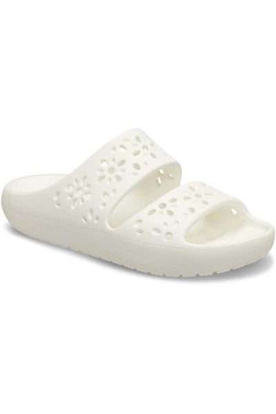 Crocs Classic Floral Cut-Out Sandal Slippers 36-37 EU - M4/W6 US White - Chalk