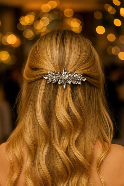 Diloshtrend Design Zircon Stone Automatic Clip Buckle (9 cm) / Party Hairpins / Special Occasion Hairpins