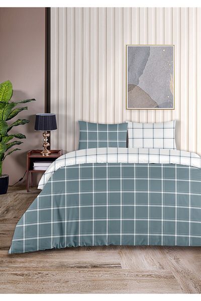 Evim Tual 100% Cotton Akfil Cotton Single Duvet Cover Set 160X220Cm Dark Indigo