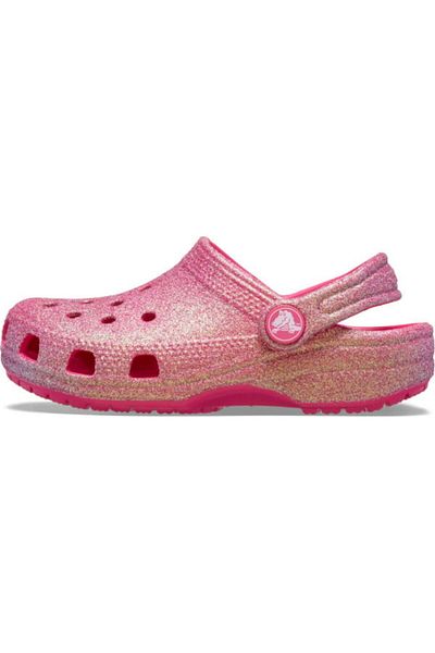Crocs Clogs Classic Iridescent Glitter Clog Kids 29-30 EU - C12 US Pink - Dragon Fruit