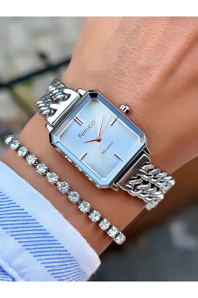 Ferrucci Steel Chain ​​Cord Women's Watch 3 Atm Waterproof 2 Years Mechanism Warranty