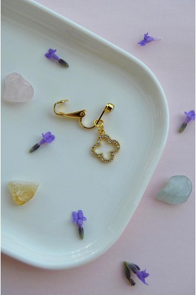 Sacce Scarves&Accessories Elegant Luck Figured Holeless Navel Piercing with Zircon Stone
