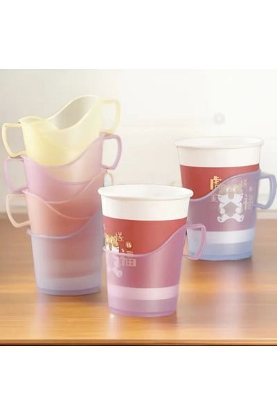 DENİZBİLİŞİM Cardboard Cup Carrying Apparatus Set of 8