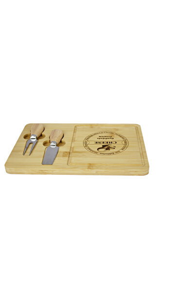ROYALGROSS Wooden Cheese Serving Board Set – Knife and Fork Included, Stylish...